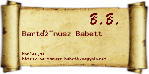 Bartánusz Babett névjegykártya